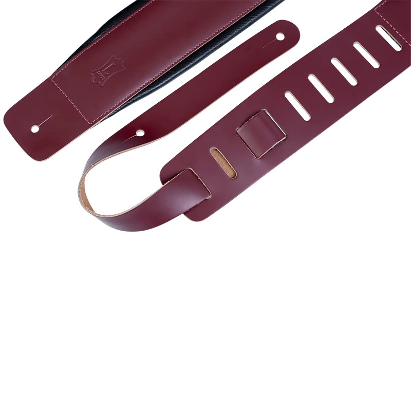Levy's DM1PD Larsen Leather Deluxe Guitar Strap - Burgundy - Image 4