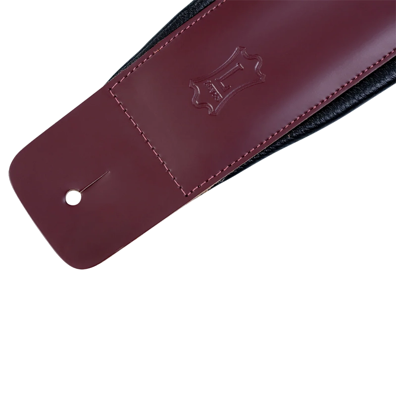 Levy's DM1PD Larsen Leather Deluxe Guitar Strap - Burgundy - Image 3