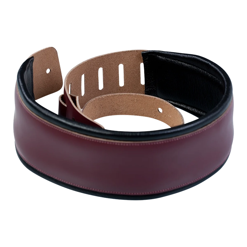 Levy's DM1PD Larsen Leather Deluxe Guitar Strap - Burgundy - Image 2