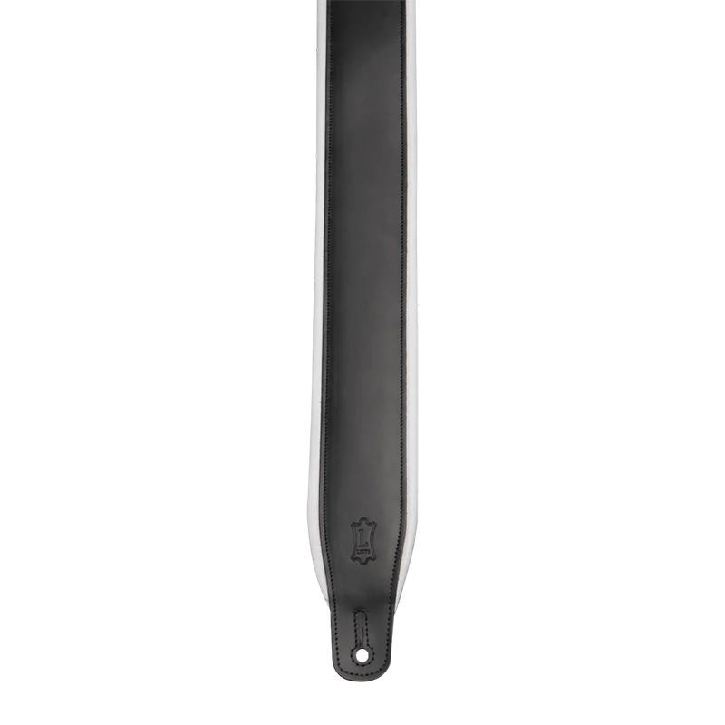 Levy's M26PD Top Grain 3-Inch Leather Guitar Strap - Black On White - Image 4