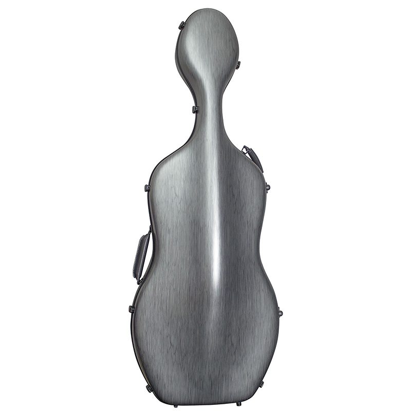Hidersine Cello Case - Polycarbonate - Brushed Silver