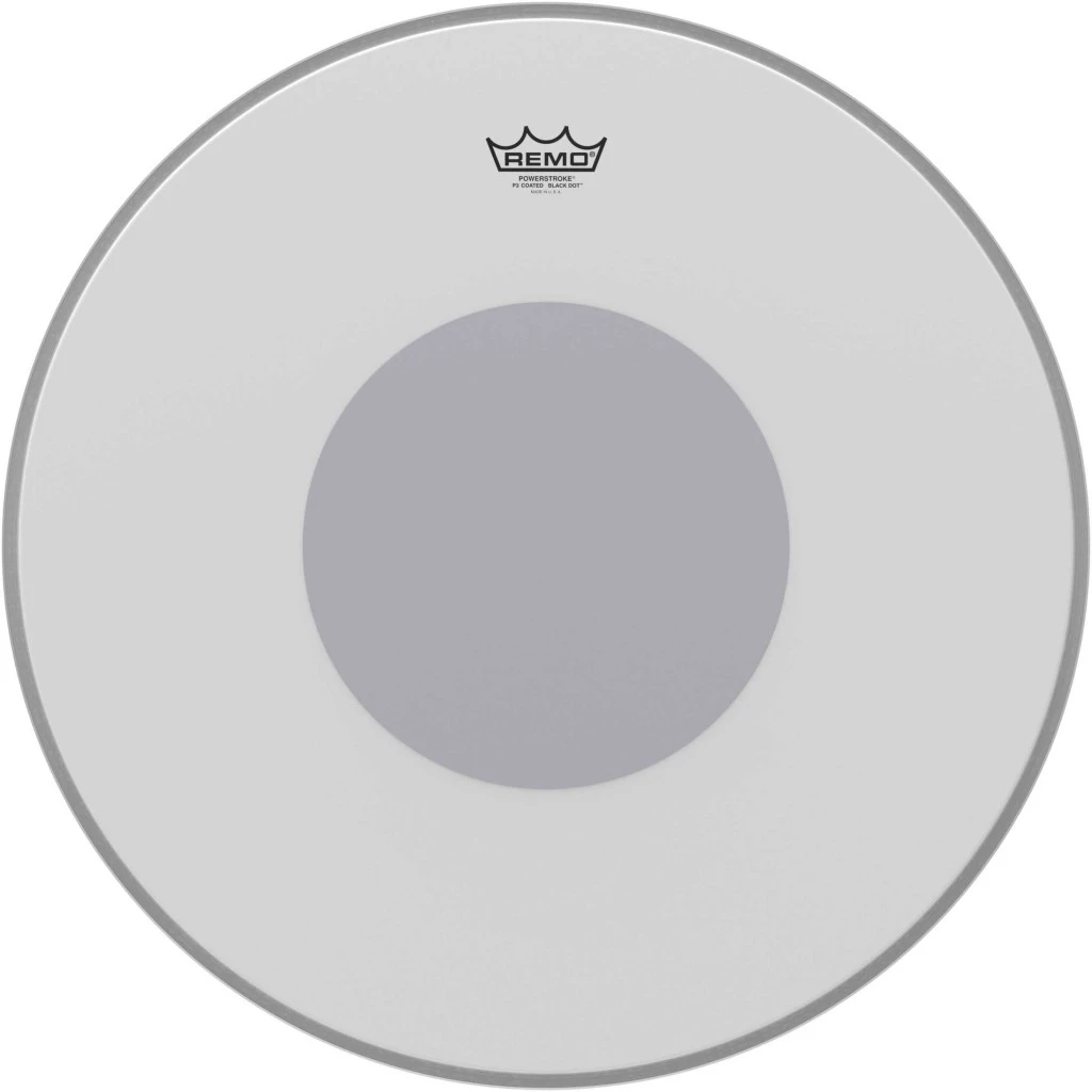 Remo 22" Powerstroke P3 Coated w/Black Dot