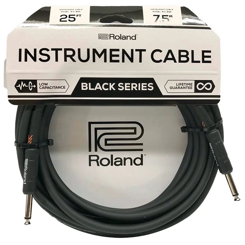 Roland Black Series - RIC-B25 - 25ft/7.5m Instrument Cable