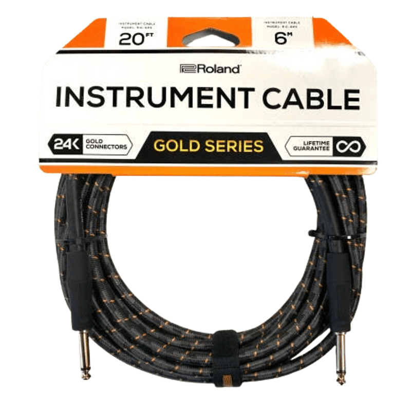 Roland Gold Series - RIC-G20 - 6m/20ft Instrument Cable - Straight