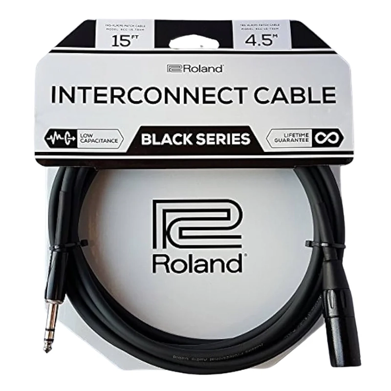 Roland RCC-15-TRXM - 1/4-inch TRS male to XLR male - 15ft/4.5m