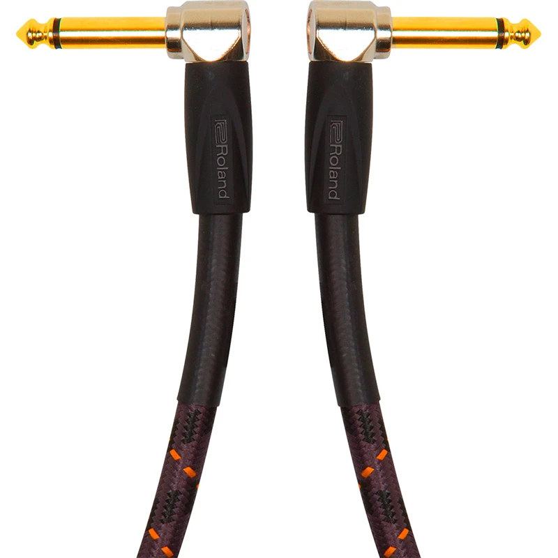 Roland Gold Series - RIC-G3AA - 1m/3ft Instrument Patch Cable - Angled - Image 2