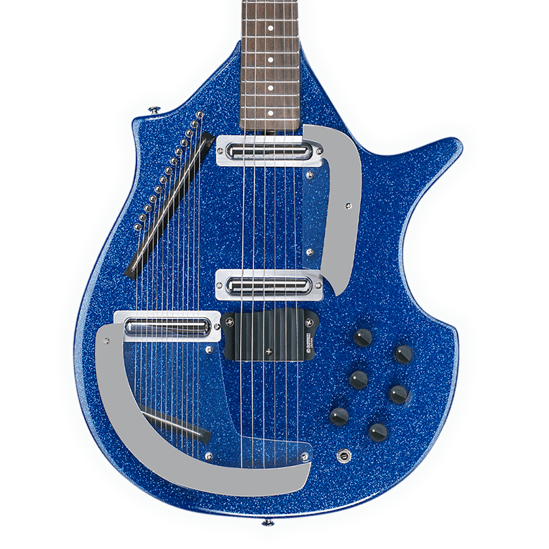 Danelectro Big Sitar - Blue Glitter - Image 3