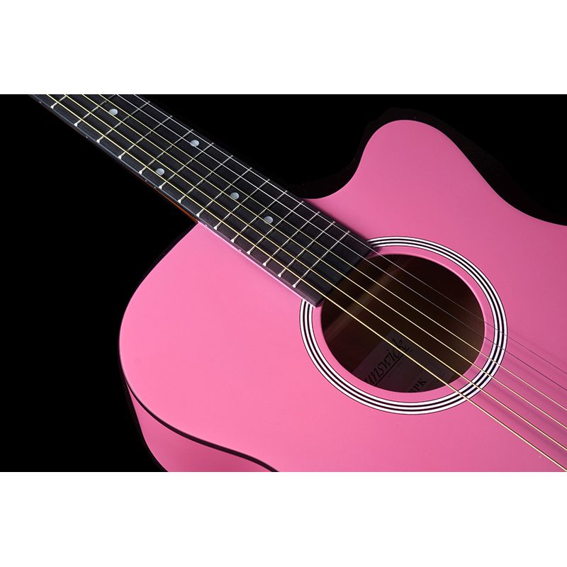 Brunswick BF100SBL - Grand Auditorium Cutaway Acoustic Guitar - Baby Pink - Image 3