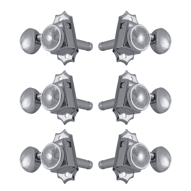 Grover Roto-Grip Locking - Vintage 533 Series - Chrome Set - 3+3 - Metal Button