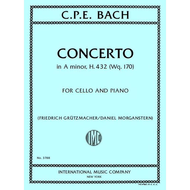 C.P.E. Bach - Concerto In A Minor - Cello & Piano - H.432