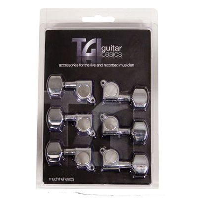 TGI Guitar Machineheads - Electric - 6 a Side - M6 Style - Chrome
