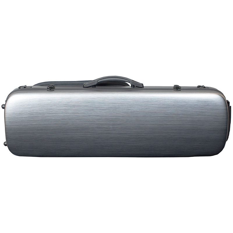 Hidersine Violin Case - Polycarbonate Oblong - Brushed Silver